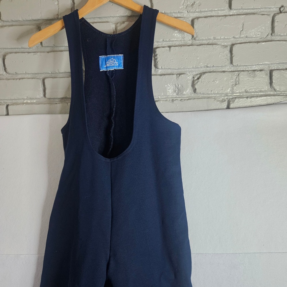 Vtg Ski West Womens Blue Stirrup Bib Ski Pants Retro Overalls Schoeller Swiss XS